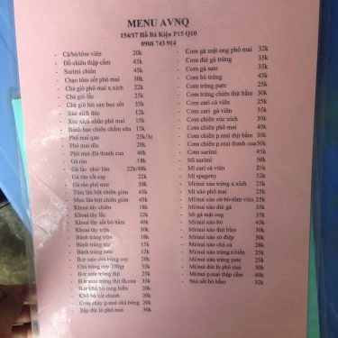 Thực đơn- Quán Ăn Ăn Vặt Như Quỳnh