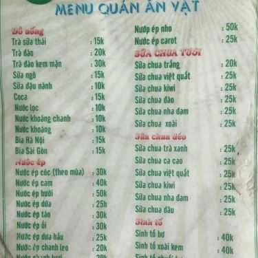 Thực đơn- Ăn Vặt Sam Sam