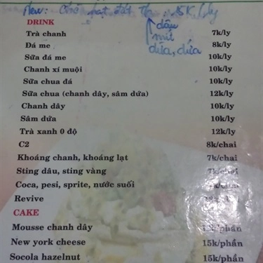 Thực đơn- Quán Ăn Ăn Vặt Tre Xanh