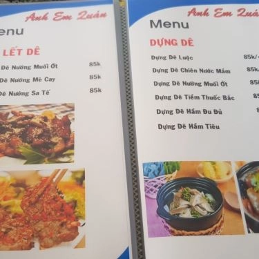 Thực đơn- Quán Ăn Anh Em Quán - Quán Nhậu Bình Dân