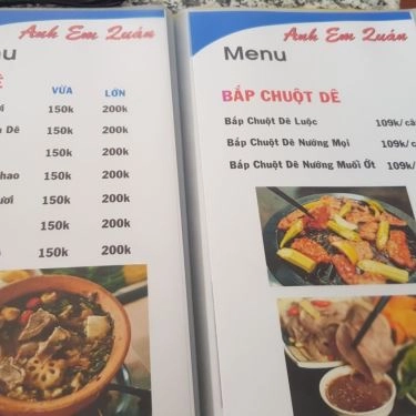 Thực đơn- Quán Ăn Anh Em Quán - Quán Nhậu Bình Dân