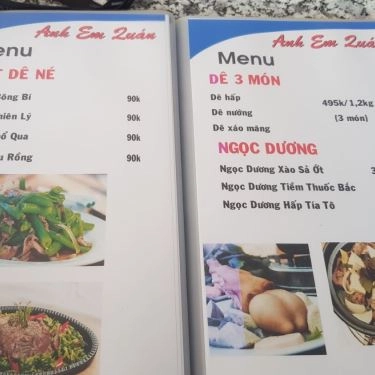 Thực đơn- Quán Ăn Anh Em Quán - Quán Nhậu Bình Dân