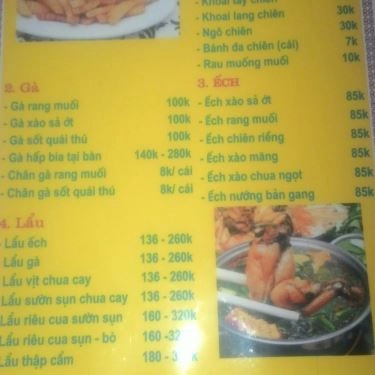 Thực đơn- Quán Ăn Anh Em Quán - Lẩu & Nướng - Phố Trạm