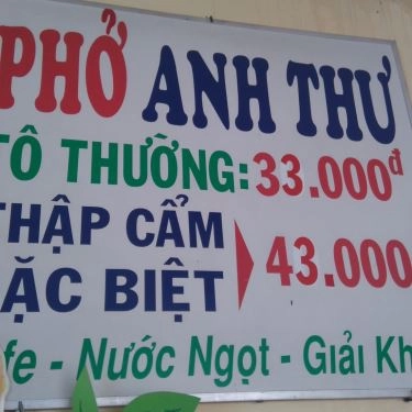 Thực đơn- Quán Ăn Anh Thư - Quán Phở