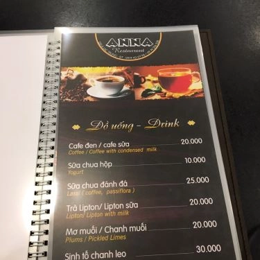 Thực đơn- Quán Ăn ANNA Steak & Spaghetti