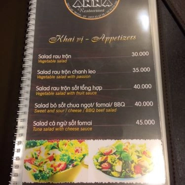 Thực đơn- Quán Ăn ANNA Steak & Spaghetti