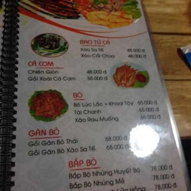 Thực đơn- Quán Ăn Ao Cá Sinh Viên - Hải Sản Tươi Sống