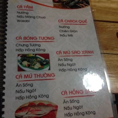 Thực đơn- Quán Ăn Ao Cá Sinh Viên - Hải Sản Tươi Sống
