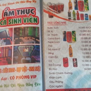 Thực đơn- Quán Ăn Ao Cá Sinh Viên - Hải Sản Tươi Sống