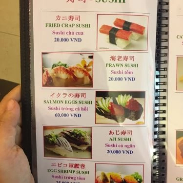 Thực đơn- Quán Ăn Aomori Sushi - Ẩm Thực Nhật Bản