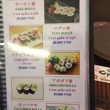 Thực đơn- Quán Ăn Aomori Sushi - Ẩm Thực Nhật Bản