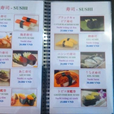 Thực đơn- Quán Ăn Aomori Sushi - Ẩm Thực Nhật Bản