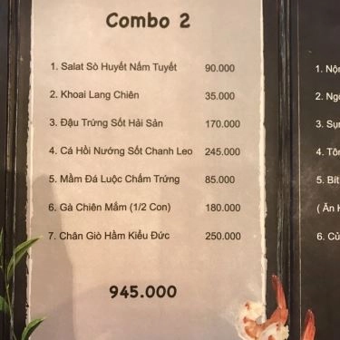 Thực đơn- Quán Ăn Apache - Bữa Ăn Người Da Đỏ
