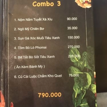 Thực đơn- Quán Ăn Apache - Bữa Ăn Người Da Đỏ