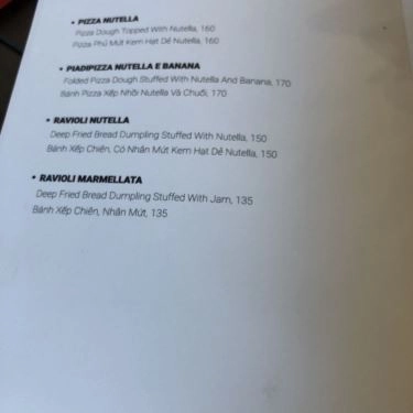 Thực đơn- Aroma Restaurant - Nhà Hàng Ý