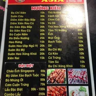 Thực đơn- Quán Ăn Asia BBQ - Ẩm Thực Tự Chọn