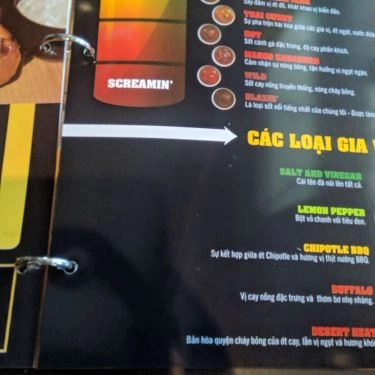 Thực đơn- Nhà Hàng B-Dubs - Beer Club - Sense City