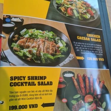 Thực đơn- Nhà Hàng B-Dubs - Beer Club - Sense City