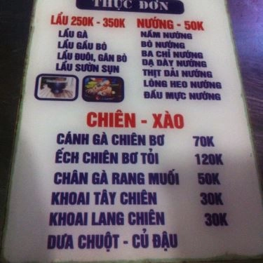 Thực đơn- Quán Ăn Ba Duy - Lẩu & Nầm Nướng