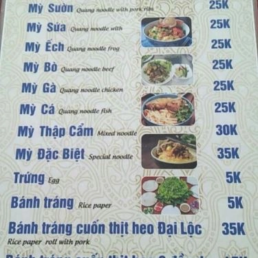 Thực đơn- Quán Ăn Bà Mai - Mì Quảng & Bánh Tráng Thịt Heo