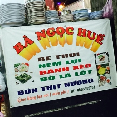 Thực đơn- Quán Ăn Bà Ngọc (Huế) - Nem Lụi - Bê Thui & Bò Lá Lốt