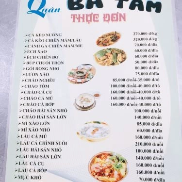 Thực đơn- Quán Ăn Bà Tám - Hải Sản Tươi Sống
