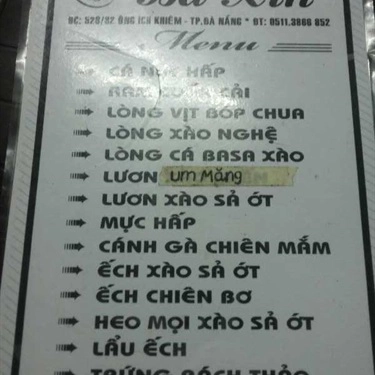 Thực đơn- Quán Ăn Bà Xin - Cá Nục Hấp
