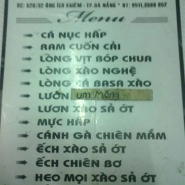 Thực đơn- Quán Ăn Bà Xin - Cá Nục Hấp