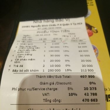 Tổng hợp- Nhà Hàng Bắc Vị Restaurant