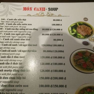 Thực đơn- Nhà Hàng Bắc Vị Restaurant