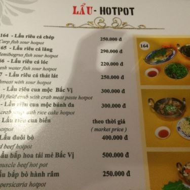 Thực đơn- Nhà Hàng Bắc Vị Restaurant