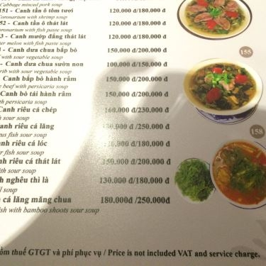 Thực đơn- Nhà Hàng Bắc Vị Restaurant