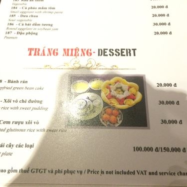 Thực đơn- Nhà Hàng Bắc Vị Restaurant