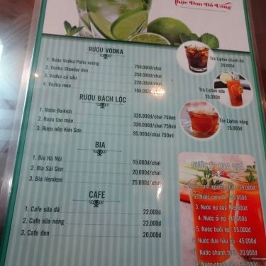Thực đơn- Quán Ăn Bách Lộc - Phở Gà Ta - Trung Hòa