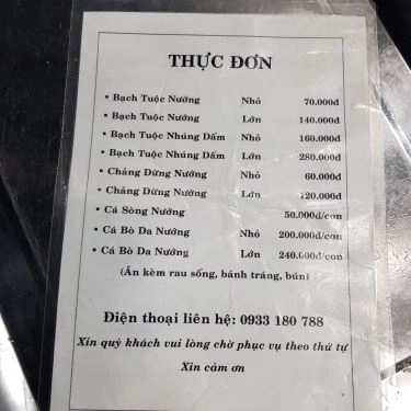 Thực đơn- Quán Ăn Bạch Tuộc Nướng Kiên Giang