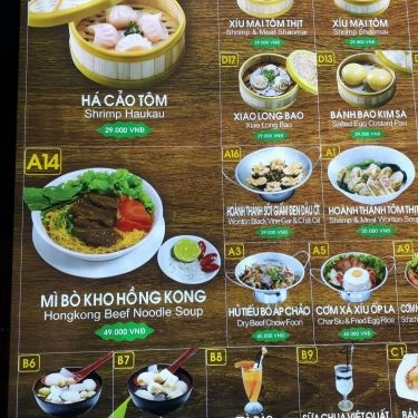 Thực đơn- Quán Ăn Bamboo Dimsum - AEON Mall Tân Phú