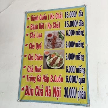 Thực đơn- Quán Ăn Bánh Cuốn Nóng & Bún Chả Hà Nội - Tân Sơn Nhì
