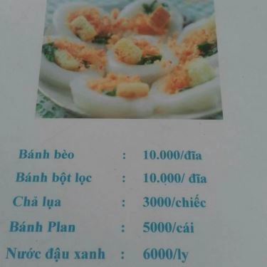 Thực đơn- Quán Ăn Bánh Bèo & Bánh Đúc