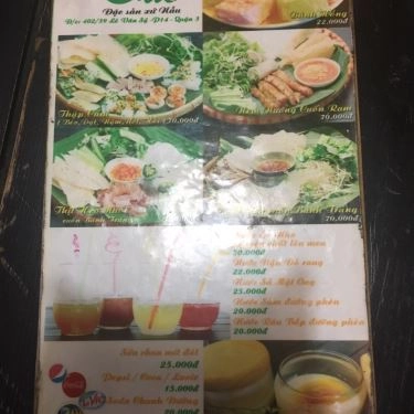 Thực đơn- Quán Ăn Bánh Bèo Quơ - Lê Văn Sỹ