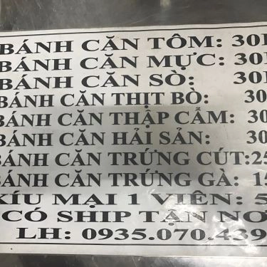 Thực đơn- Quán Ăn Vân Vân - Bánh Căn & Bánh Canh