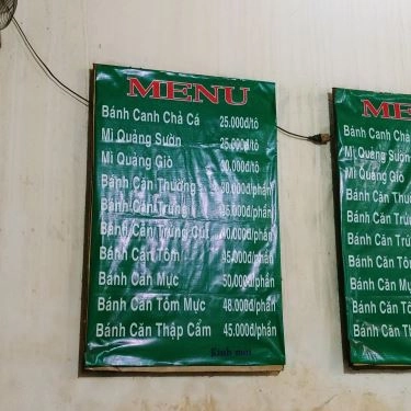 Thực đơn- Quán Ăn Bánh Căn Phan Thiết