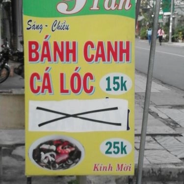 Thực đơn- Quán Ăn 9 Tấn - Bánh Canh Cá Lóc