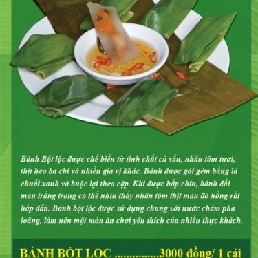 Thực đơn- Quán Ăn Bánh Canh Cá Lóc - Hiếu Quảng Trị - Phan Đình Phùng