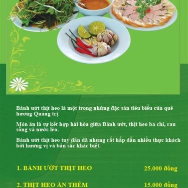 Thực đơn- Quán Ăn Bánh Canh Cá Lóc - Hiếu Quảng Trị - Phan Đình Phùng