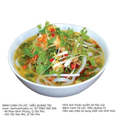Thực đơn- Quán Ăn Bánh Canh Cá Lóc - Hiếu Quảng Trị - Phan Đình Phùng