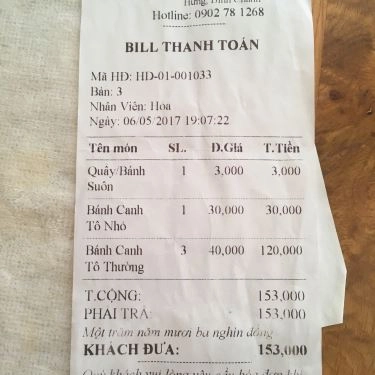 Thực đơn- Quán Ăn Bánh Canh Cua 14 - Phạm Hùng