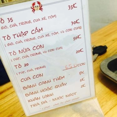 Thực đơn- Quán Ăn Bánh Canh Cua 2 Càng