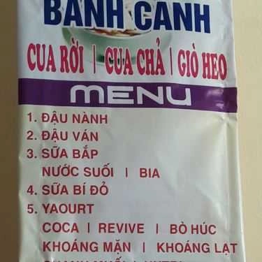 Thực đơn- Quán Ăn Bánh Canh Cua Rời Hương