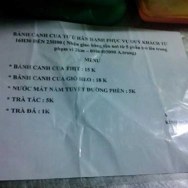 Tổng hợp- Quán Ăn Bánh Canh Cua Tư Ù - Lê Quang Định