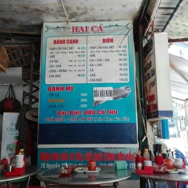 Thực đơn- Quán Ăn Bánh Canh Hai Cá